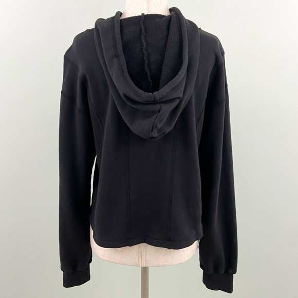 🌸SOLD🌸 NWT NUX | Organic Cotton Black Pullover Cropped Sweatshirt Hoodie Small - Picture 7 of 9
